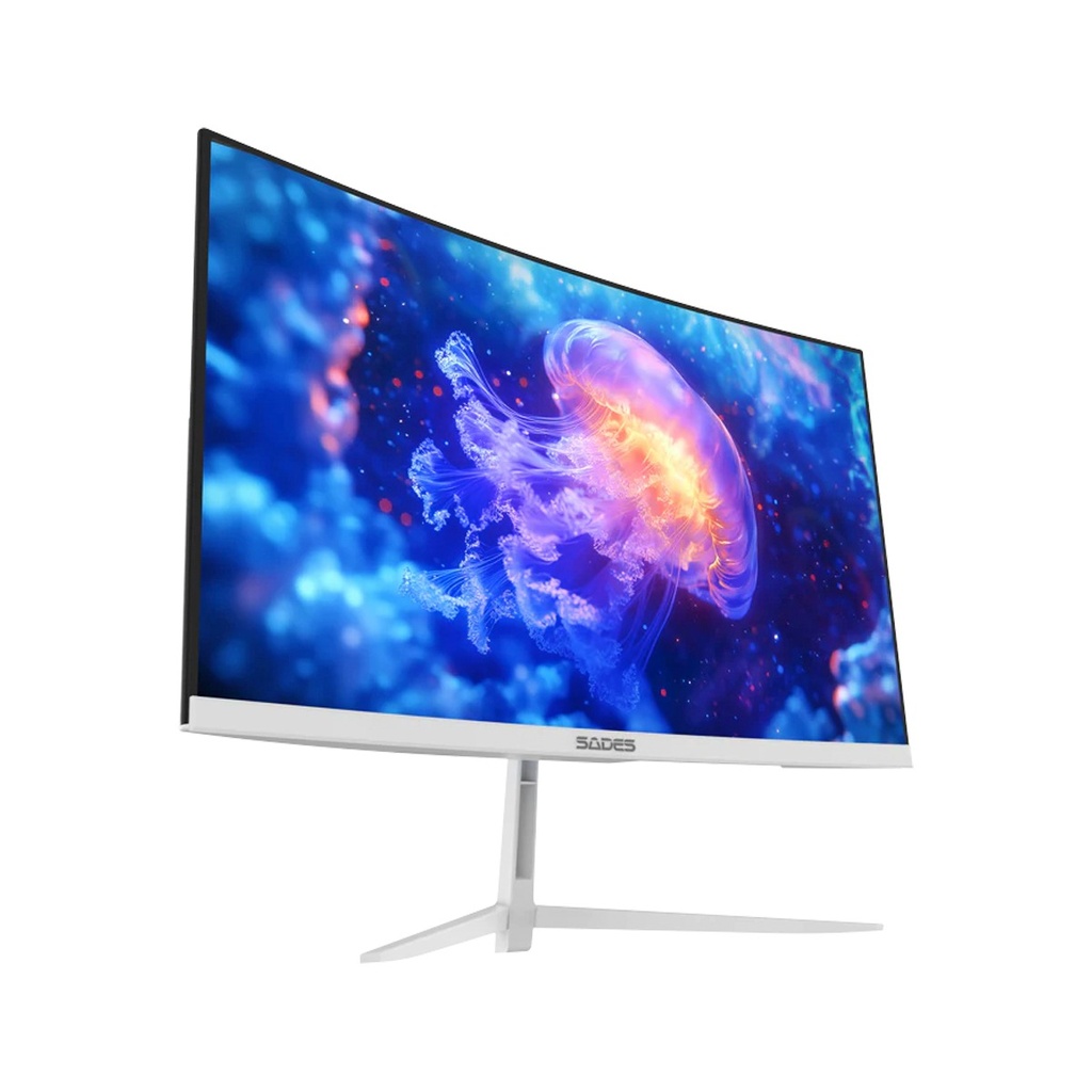 Sades NC-Pelagia 24" VA Panel FHD 200Hz, 0.5ms, HDMI 2.1 Curved Gaming Monitor -White