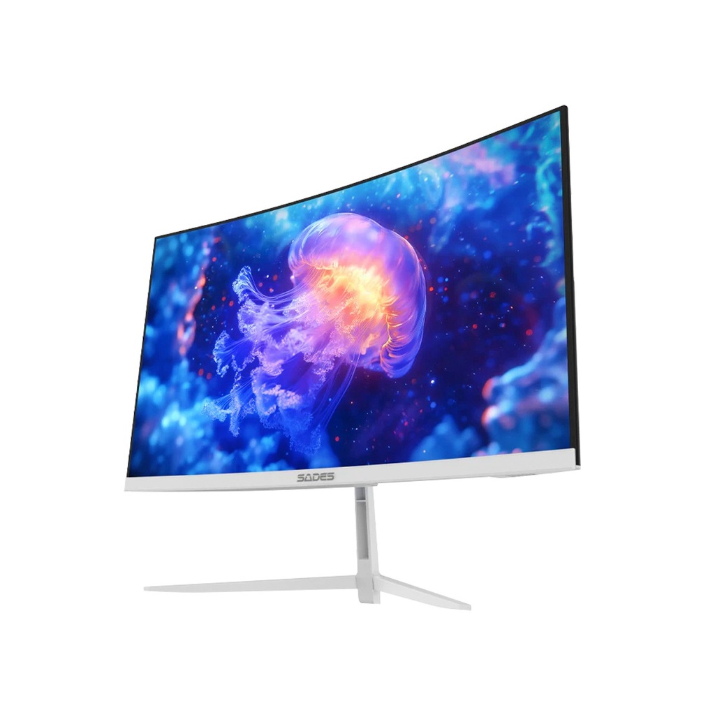 Sades NC-Pelagia 24" VA Panel FHD 200Hz, 0.5ms, HDMI 2.1 Curved Gaming Monitor -White