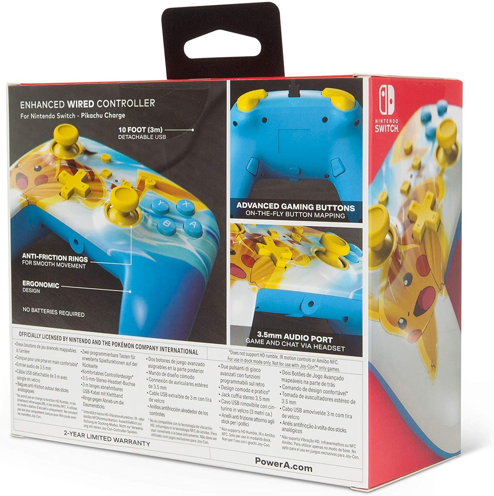 PowerA Pokémon Enhanced Wired Controller for Nintendo Switch – Pikachu Charge