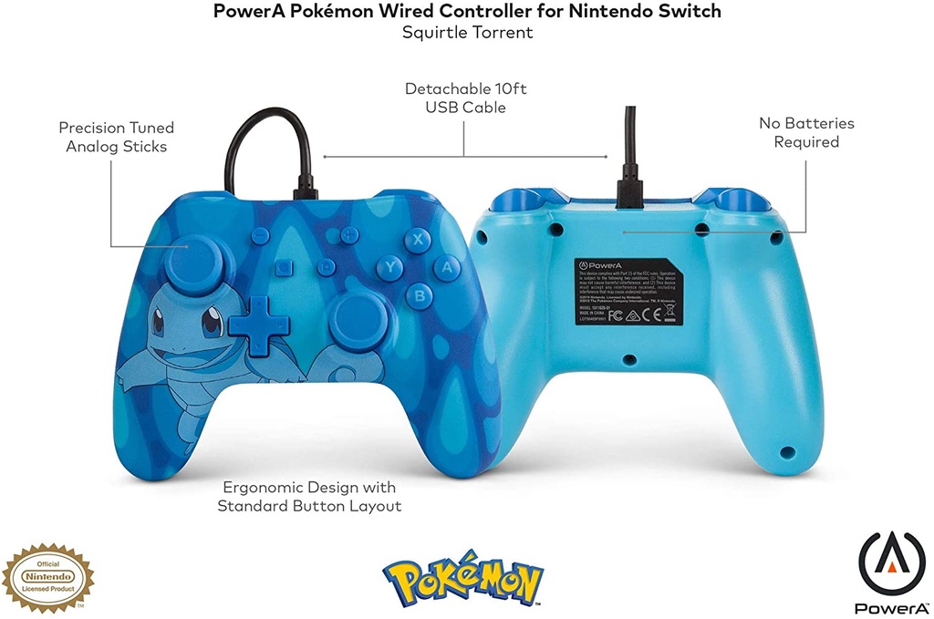 PowerA Pokémon Wired Controller For Nintendo Switch - Torrent Squirtle