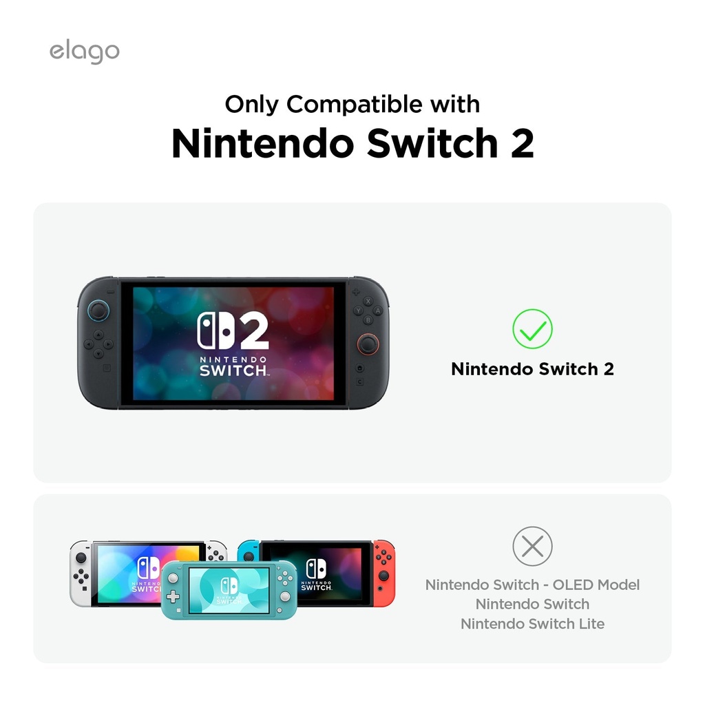 Elago Nintendo Switch 2 PC Clear Case (Slim and Full cover) - Clear