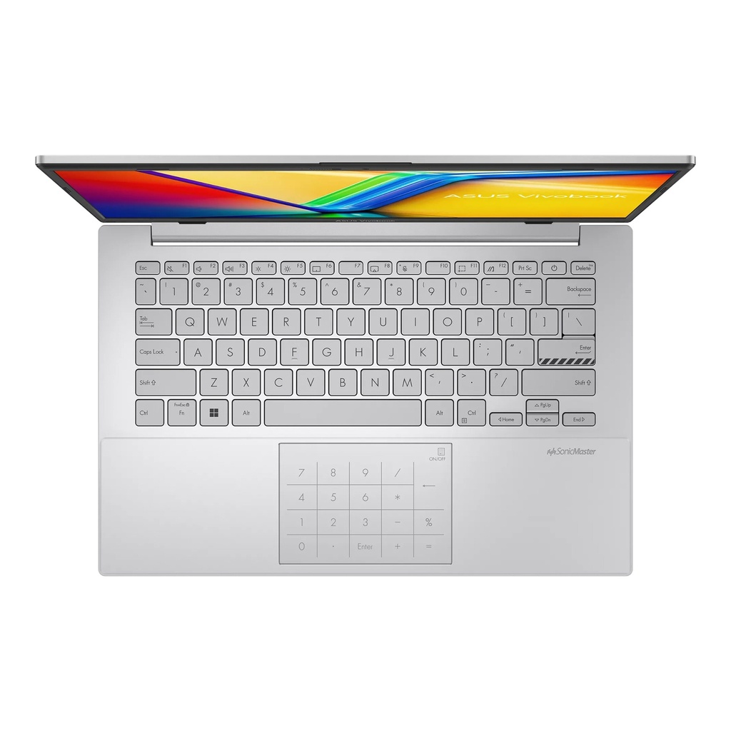 Asus VivoBook E1404FA, MD Ryzen R3-7320U Processor, 8GB RAM, 512GB SSD NVMe, AMD Radeon™ Graphics, 14" FHD Display, Backlit Chiclet Keyboard (Eng/Arb), Windows 11 Home, Cool Silver | 90NB0ZS1-M01FY0
