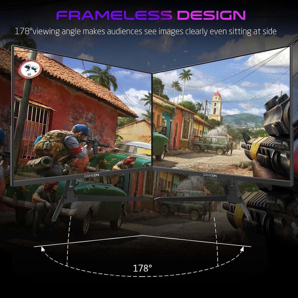 Gameon Pro Series 24" IPS Panel QHD 180Hz 0.5ms HDMI 2.1, With AMD FreeSync & Nvidia G-Sync Compatible Gaming Monitor