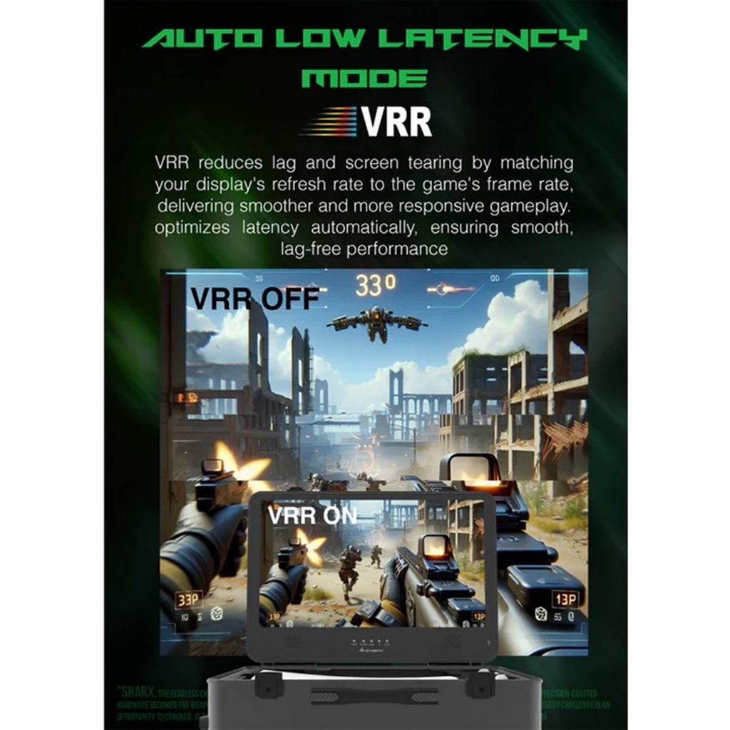 SHARX QUEST Gaming Suitcase (PQ-24Q165I) 24” QHD Monitor (2560x1440), IPS, 165Hz, 1ms, HDMI 2.1 & USB-C, Dual 7W Speakers with YAMAHA Amplifier, Aluminum Case, Portable Design, Compatible with XboxS and all PS5 versions (Digital, Slim, PS5 Pro)
