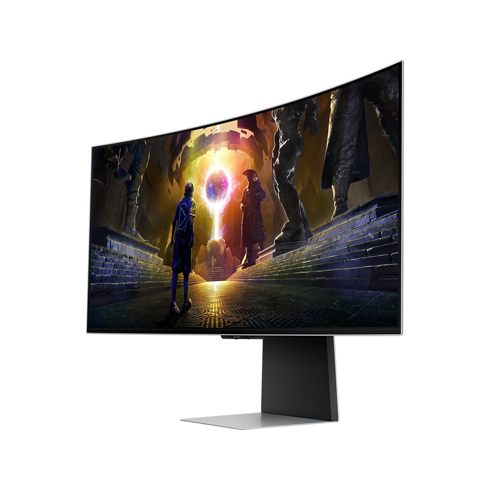 SAMSUNG G855D Odyssey G8 Smart Gaming Monitor, 34" OLED Display, UWQHD Resolution, 175Hz Refresh Rate, 0.03ms (GtG) Response Time, AMD FreeSync Premium Pro & G-Sync Technology, Silver | LS34DG852SMXUE
