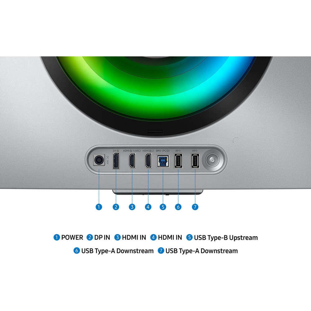 SAMSUNG G855D Odyssey G8 Smart Gaming Monitor, 34" OLED Display, UWQHD Resolution, 175Hz Refresh Rate, 0.03ms (GtG) Response Time, AMD FreeSync Premium Pro & G-Sync Technology, Silver | LS34DG852SMXUE