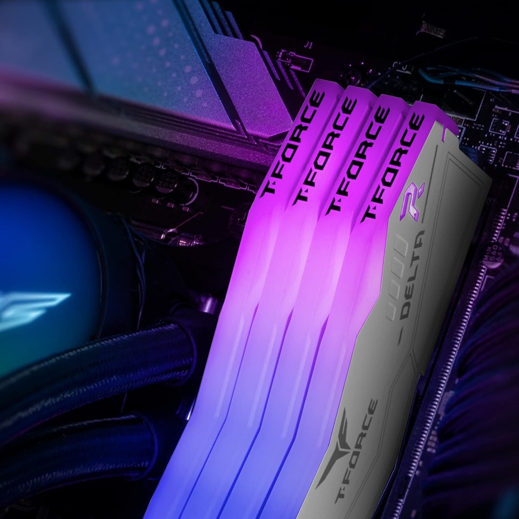 TeamGroup T-Force DELTA RGB 64GB (2x32GB) DDR5 6000MHz CL38 Memory Kit - White
