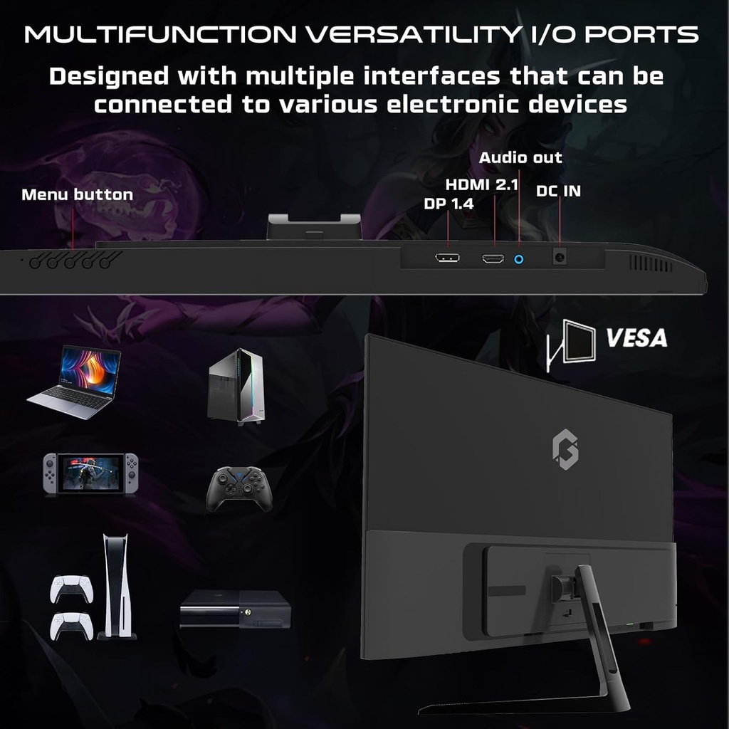 Gameon Pro Series 27" FHD IPS 180Hz 0.5ms, HDMI 2.1, Display Port 1.4 With AMD FreeSync & Nvidia G-Sync Gaming Monitor