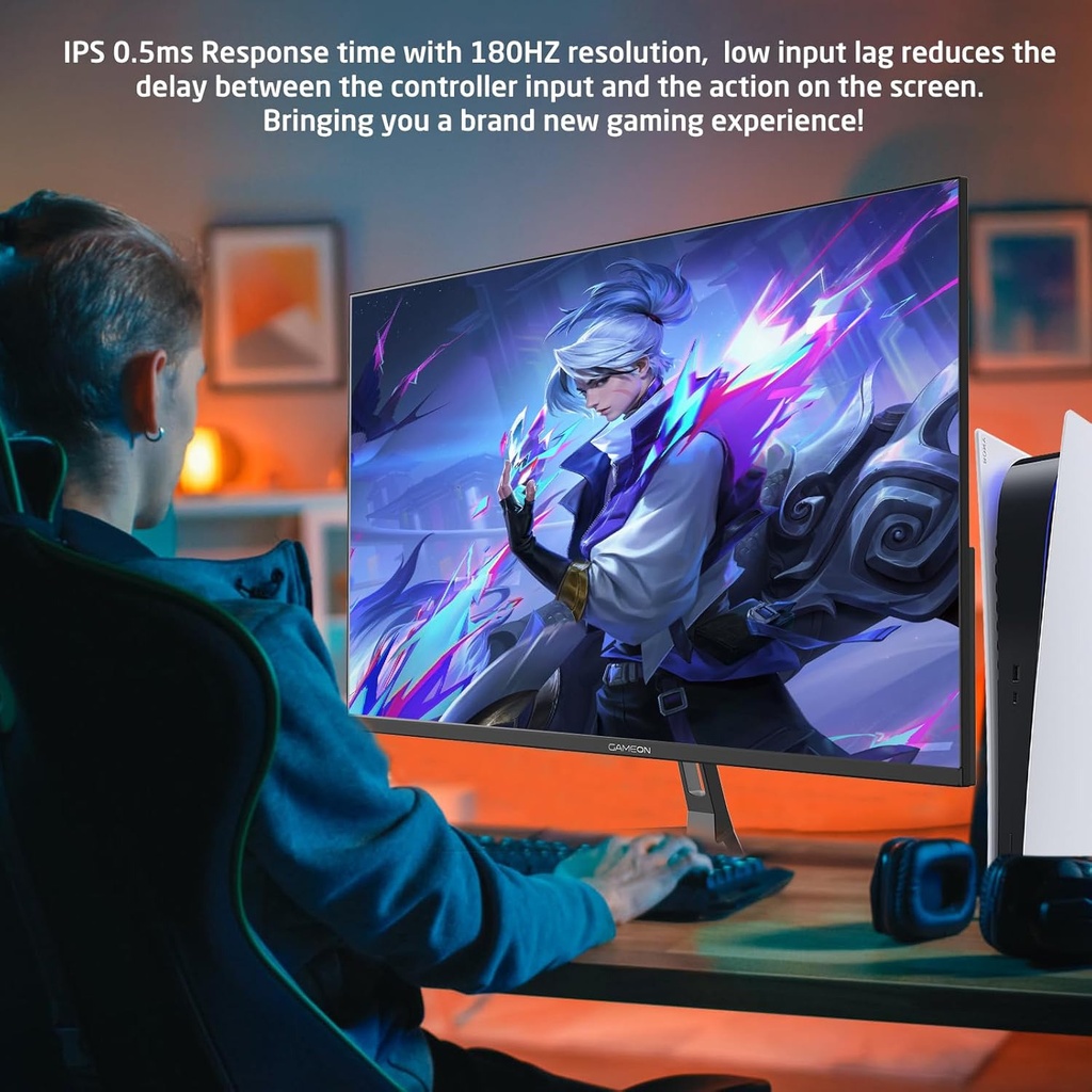 Gameon Pro Series 27" FHD IPS 180Hz 0.5ms, HDMI 2.1, Display Port 1.4 With AMD FreeSync & Nvidia G-Sync Gaming Monitor