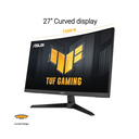 Asus TUF Gaming (VG27VQ3B) 27" FHD VA 180Hz 1ms With AMD FreeSync Curved Gaming Monitor