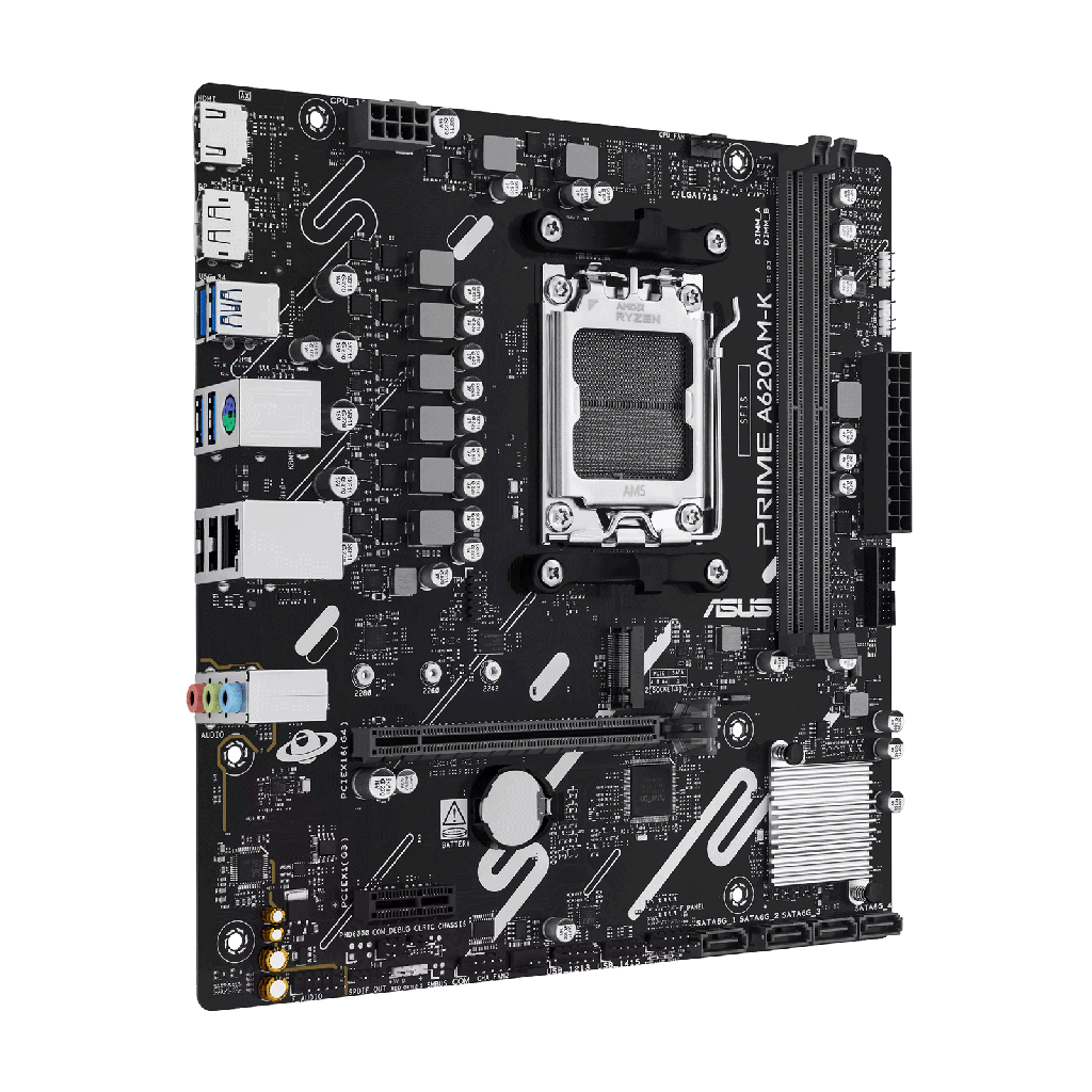 ASUS PRIME A620AM-K AMD Micro-ATX Socket AM5 PCle 4.0 Gaming Motherboard