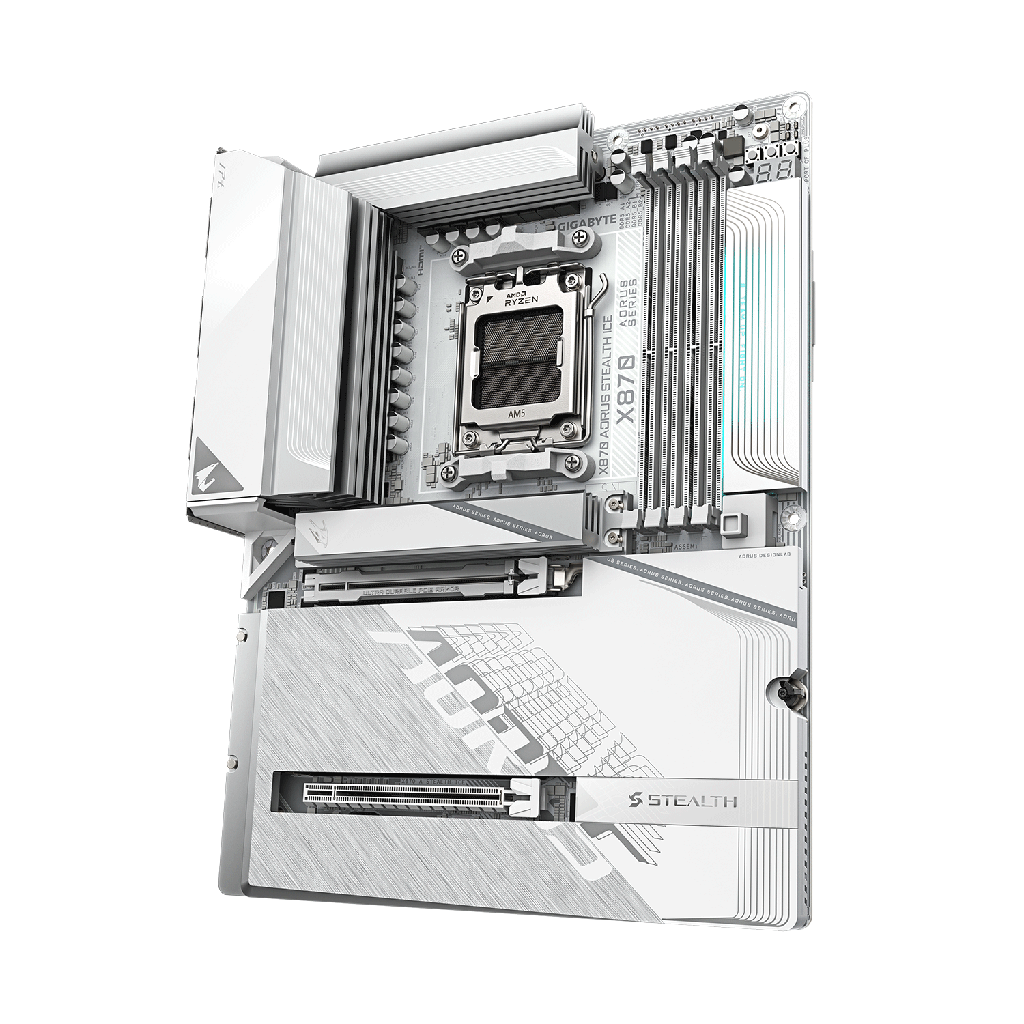 GigaByte AMD X870 AORUS STEALTH ICE Gaming Motherboard