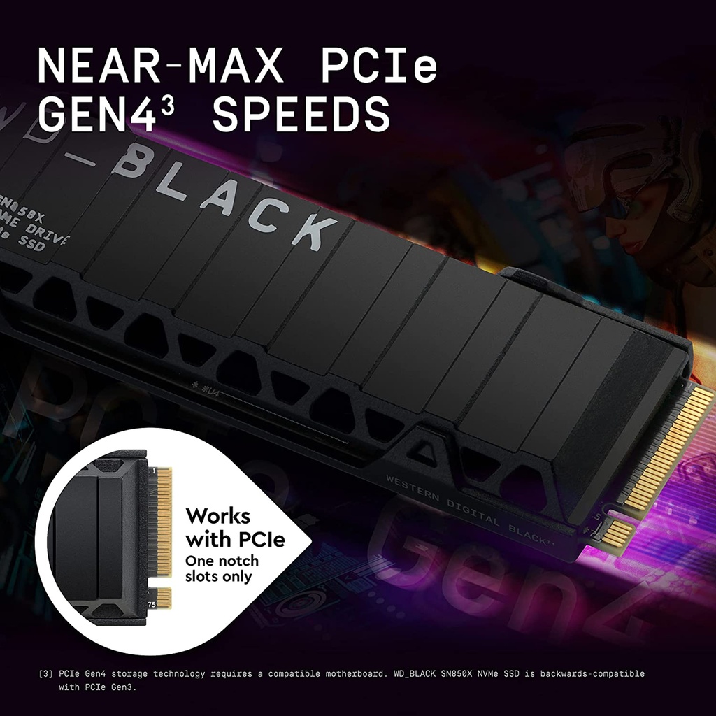 WD 2TB WD_BLACK SN850X Gaming Internal NVMe PCIe 4.0, M.2 SSD with Heatsink, Works with Playstation 5