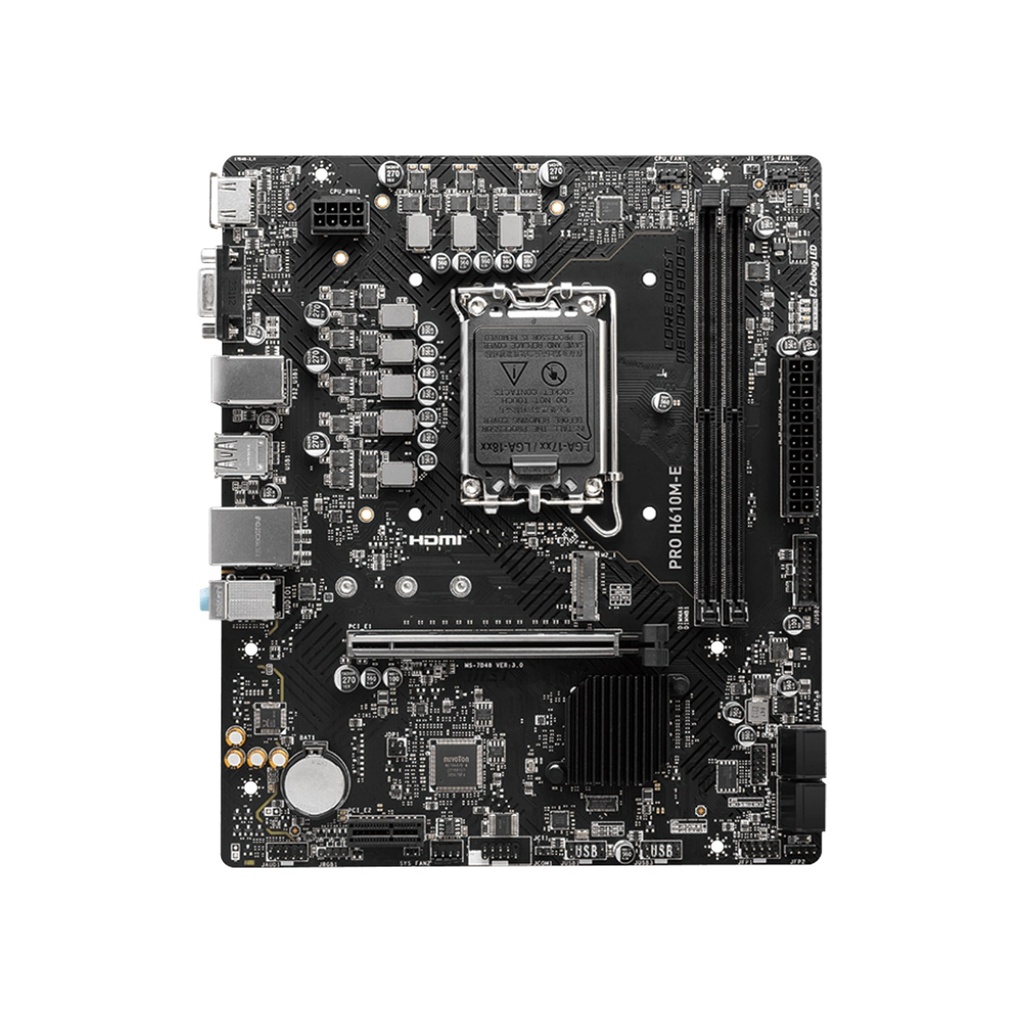 MSI Intel PRO H610M-E DDR5 mATX Motherboard, LGA 1700 Socket