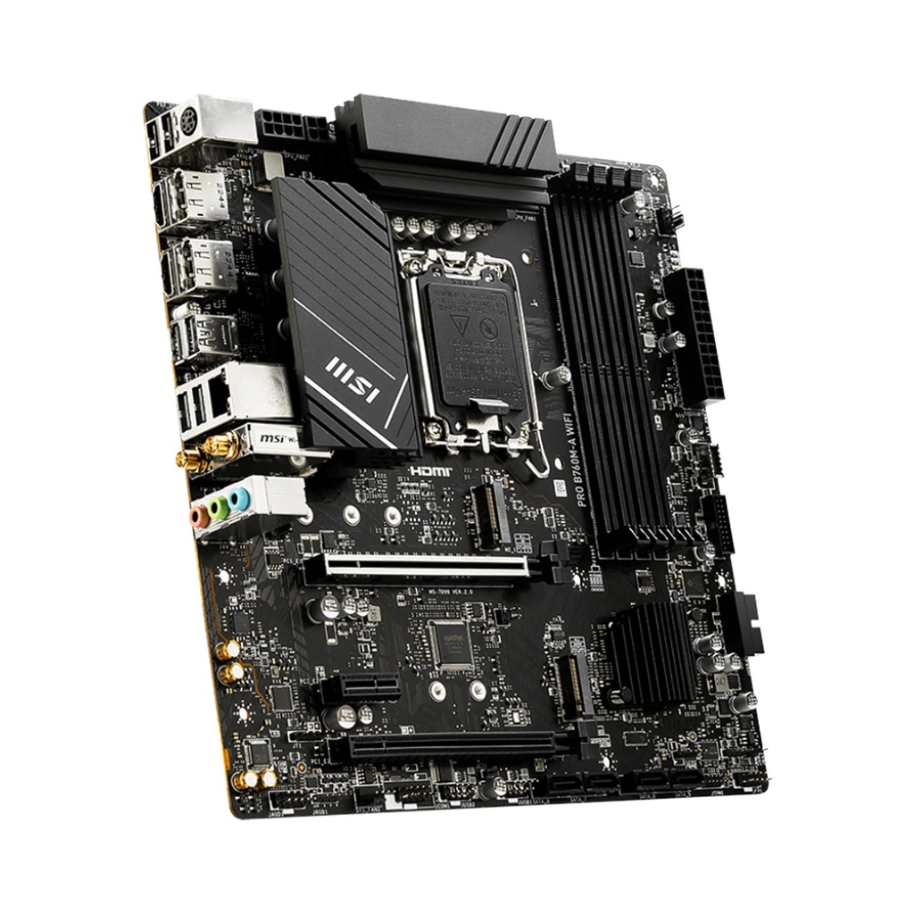 MSI PRO B760M-A WIFI – mATX Intel B760 DDR5 Motherboard with WiFi 6E & 2.5G LAN | 911-7D99-057