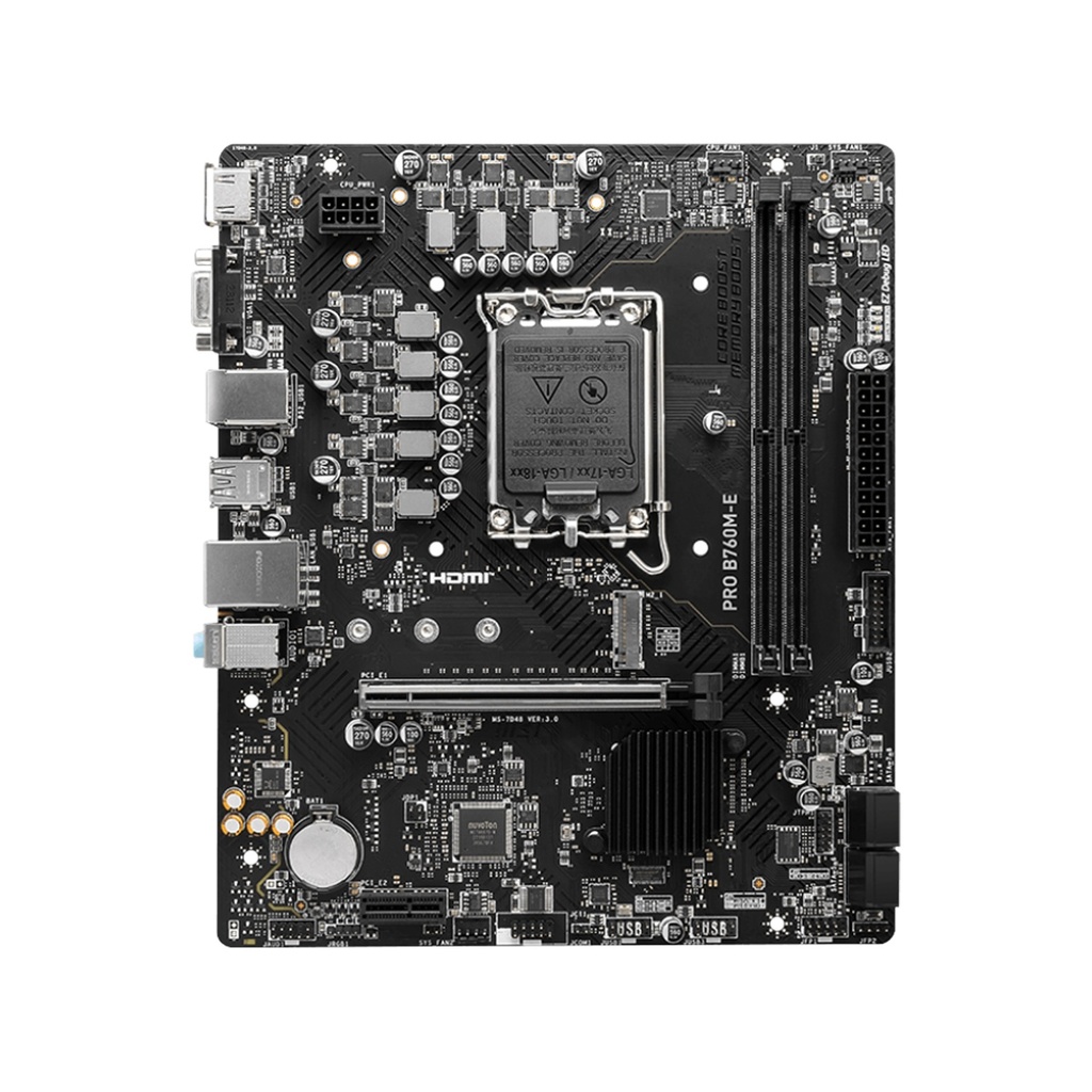 MSI PRO B760M-E – mATX LGA1700 DDR5 Motherboard with PCIe 4.0 & Dual-Channel Support | 911-7D48-071