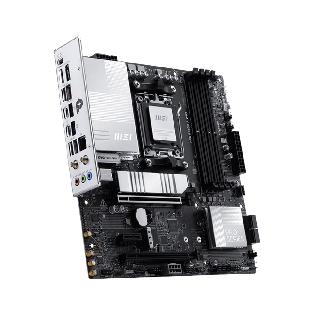 MSI PRO B850M-A WIFI – Micro ATX AM5 DDR5 Motherboard with WiFi 6E, PCIe 5.0 & 2.5G LAN | 911-7E66-002