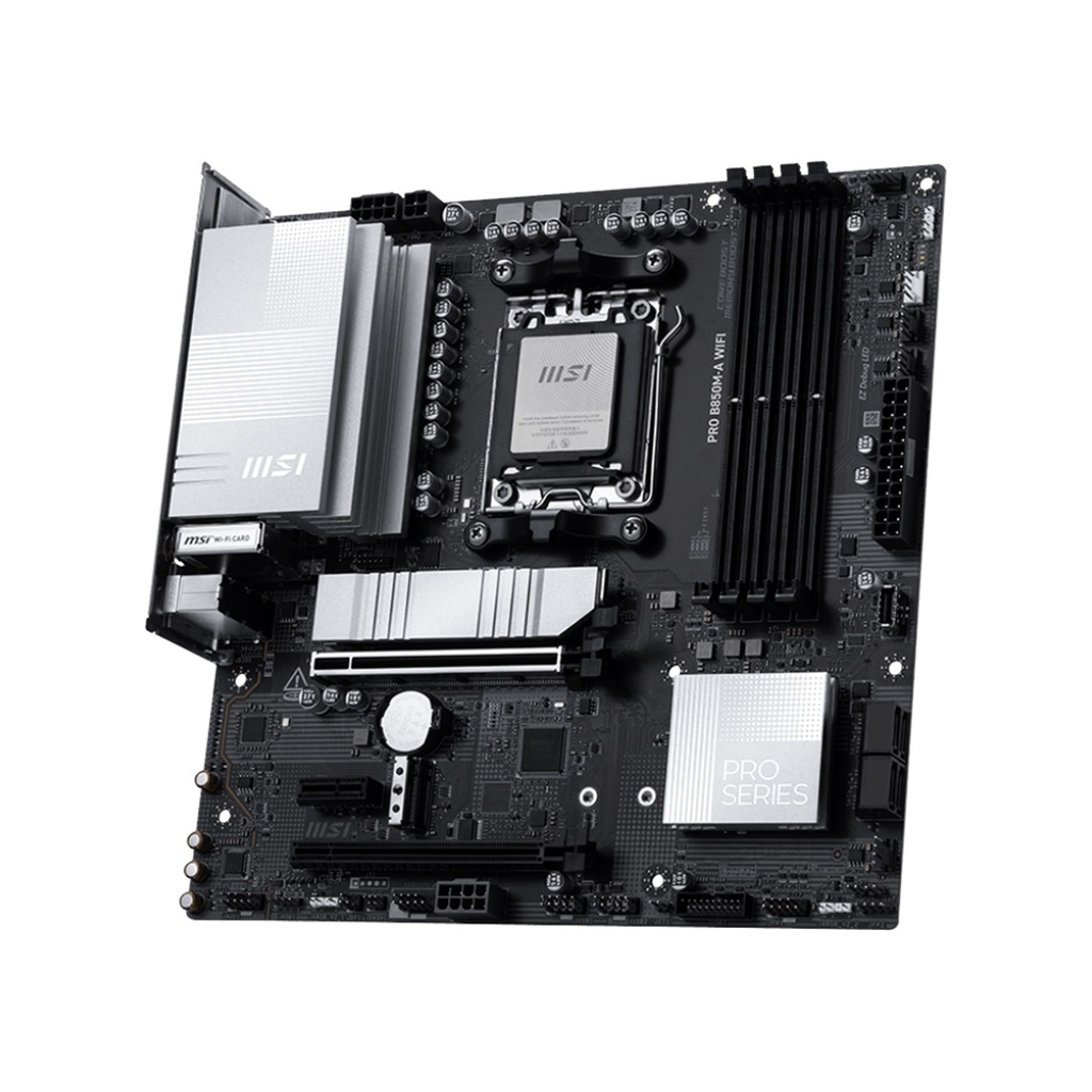 MSI PRO B850M-A WIFI – Micro ATX AM5 DDR5 Motherboard with WiFi 6E, PCIe 5.0 & 2.5G LAN | 911-7E66-002