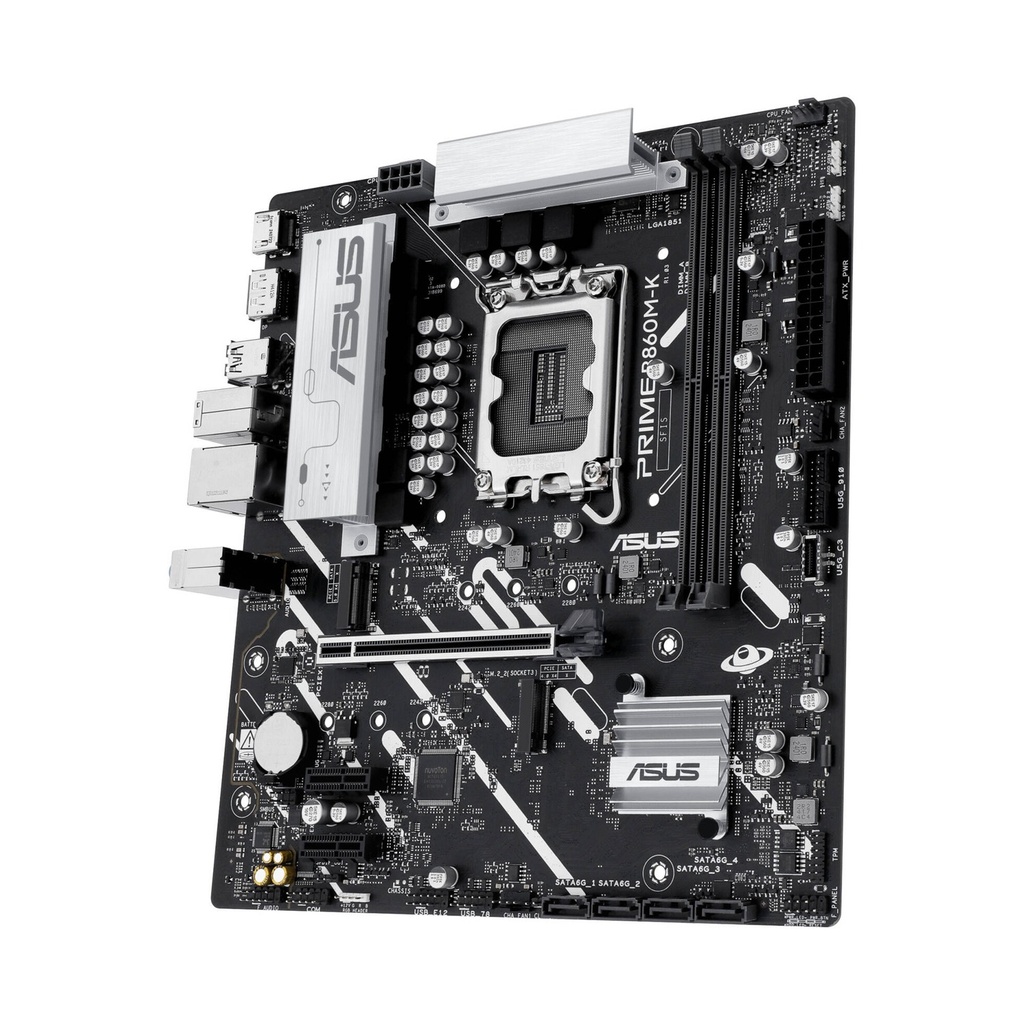 ASUS Prime B860M-K LGA 1851 Micro-ATX Motherboard LGA 1851 Micro-ATX Motherboard, Intel B860 Chipset, 2x DIMM DDR5 Slots, Up to 128GB Max Memory, 1x PCIe 4.0 x16 Slot, 2x M.2 Slots | 90MB1JT0-M0EAY0