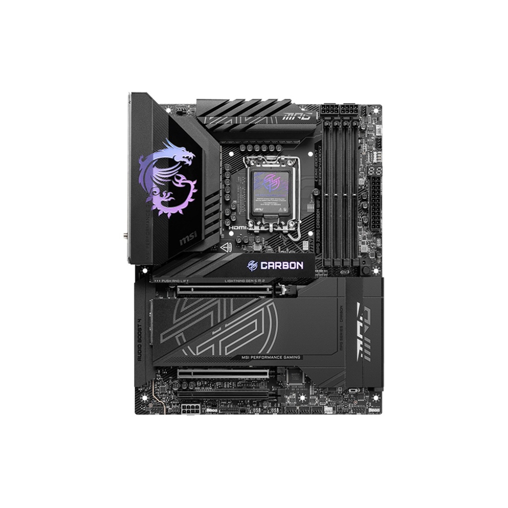 MSI MPG Z890 Carbon Wi-Fi 7 ATX Gaming Motherboard, LGA 1851 Socket, DDR5 Memory Supports | 911-7E17-001