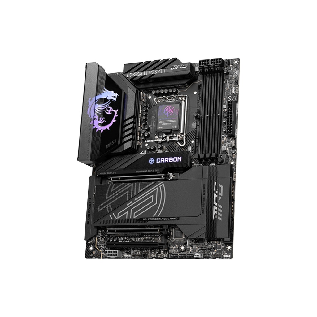 MSI MPG Z890 Carbon Wi-Fi 7 ATX Gaming Motherboard, LGA 1851 Socket, DDR5 Memory Supports | 911-7E17-001