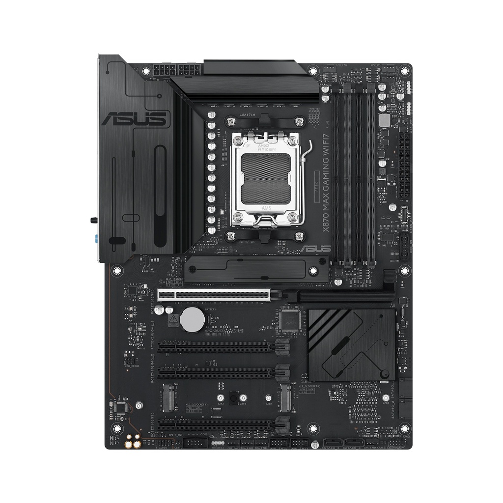 Asus X870 Max Gaming Wifi7 AMD Ryzen PCIe 5.0 Ready Gaming MotherBoard - Black