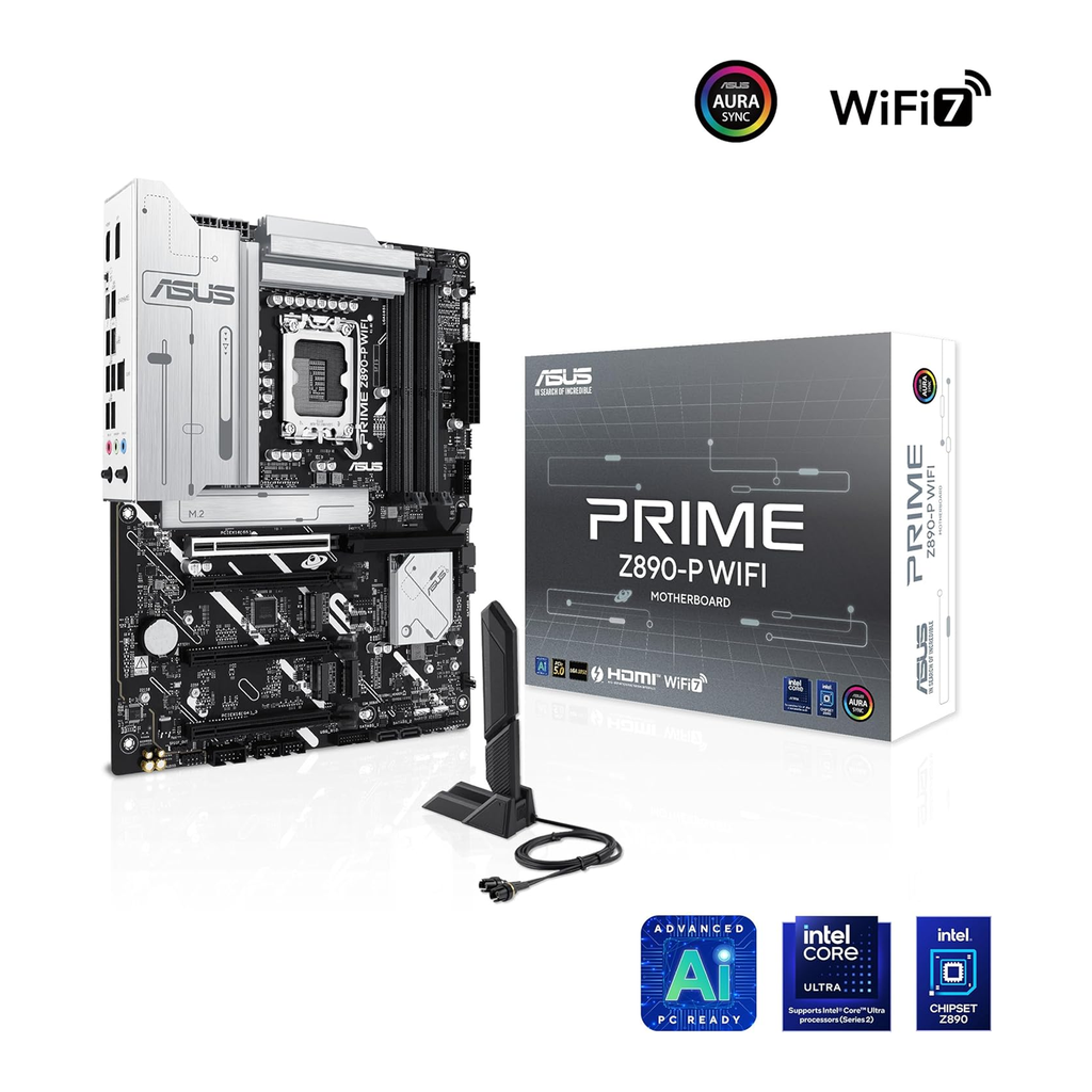 Asus Prime Intel Core Ultra Z890-P Wifi 7 DDR5 Gaming Motherboard