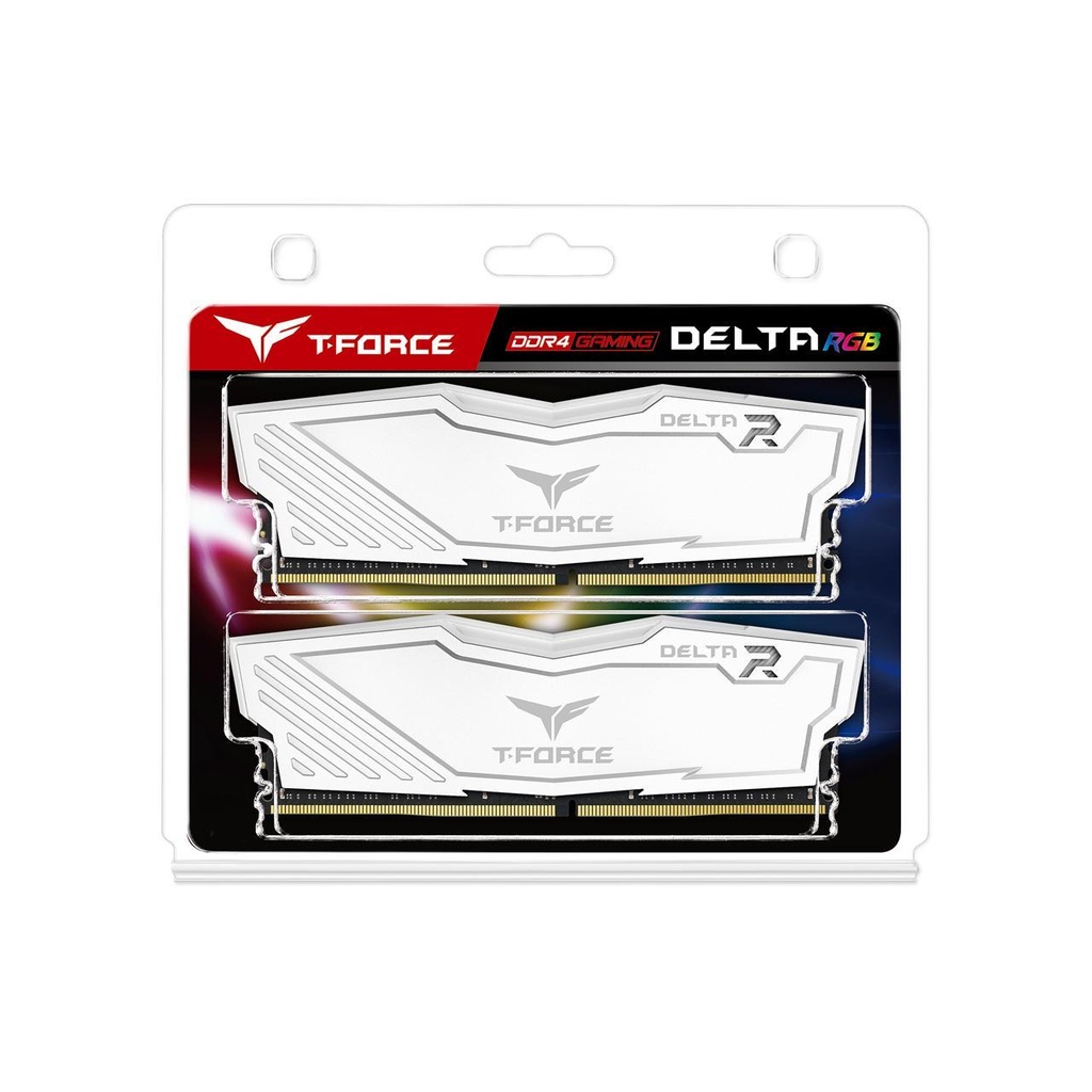 TeamGroup T-Force DELTA RGB 32GB (2x16GB) DDR4 3600MHz CL18 Memory Kit - White