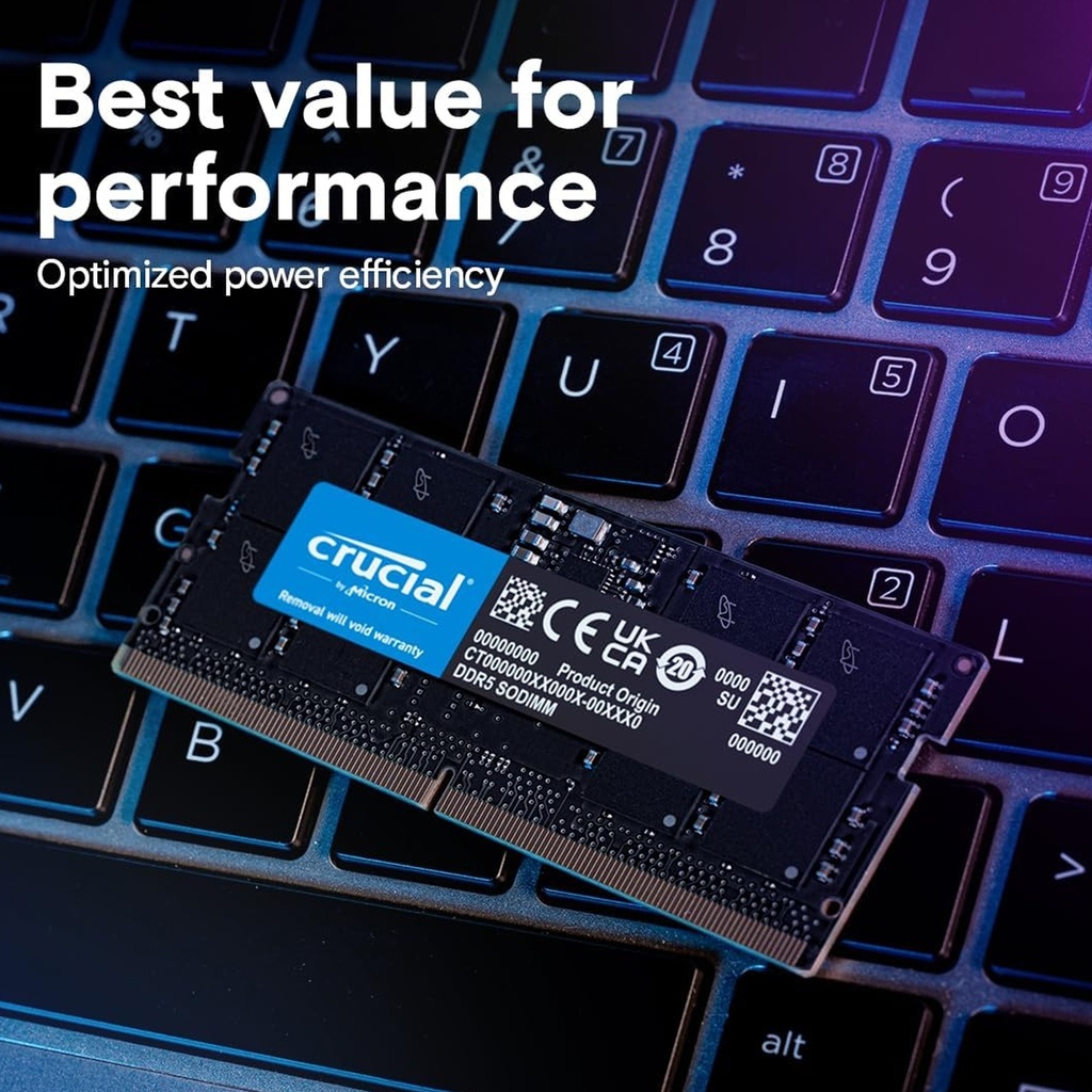 Crucial 8GB DDR5 4800MHz CL40 Laptop Memory