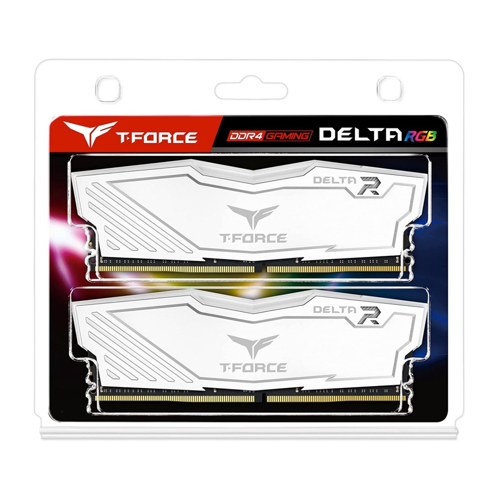 TeamGroup T-Force DELTA RGB 16GB (2x8GB) DDR4 3600MHz CL18 Memory Kit - White