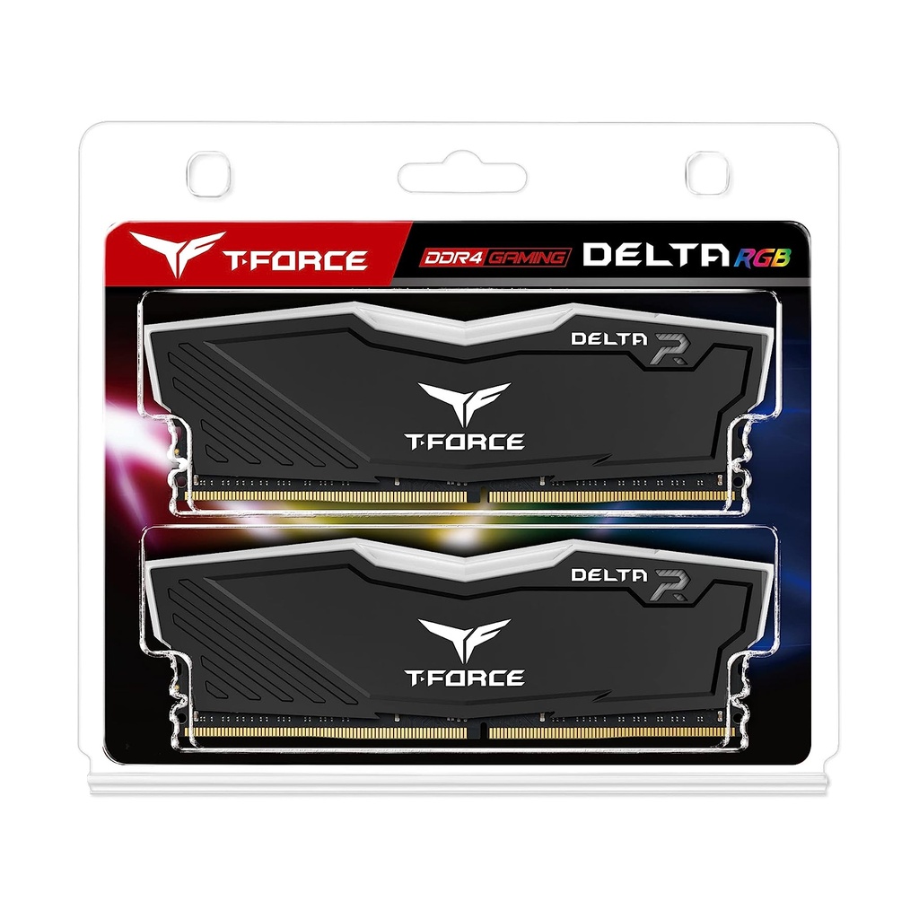 TeamGroup T-Force DELTA RGB 32GB (2x16GB) DDR4 3600MHz CL18 Desktop Memory Kit - Black