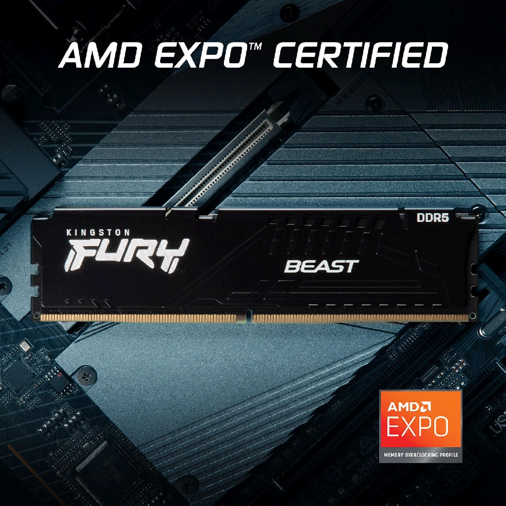 Kingston Fury Beast 32GB (2x16GB) DDR5 6000MT/s CL30 Memory Kit - Black