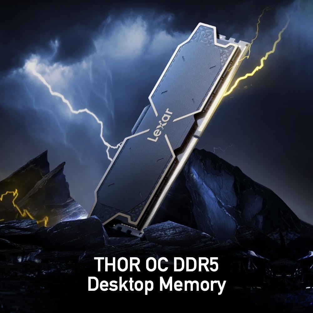 Lexar Thor OC 32GB (2x16GB) DDR5 6000MHz CL32 Memory Kit - Black