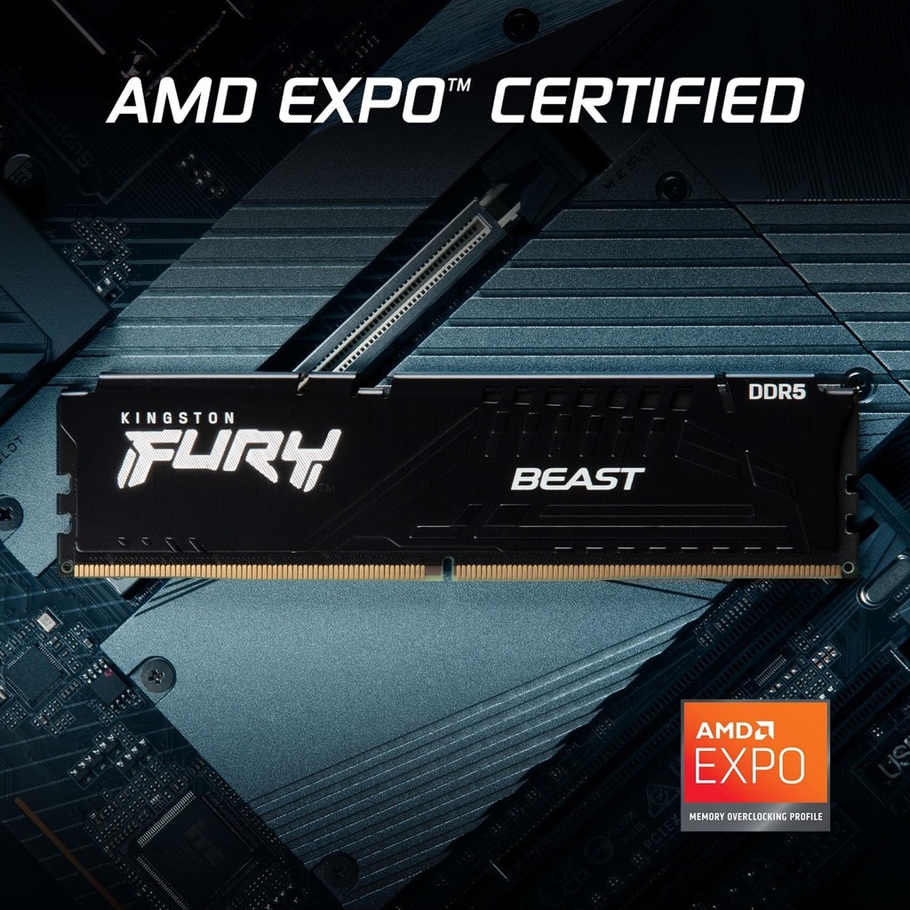 Kingston Fury Beast 32GB (2x16GB) DDR5 6000MT/s CL36 Memory Kit - Black