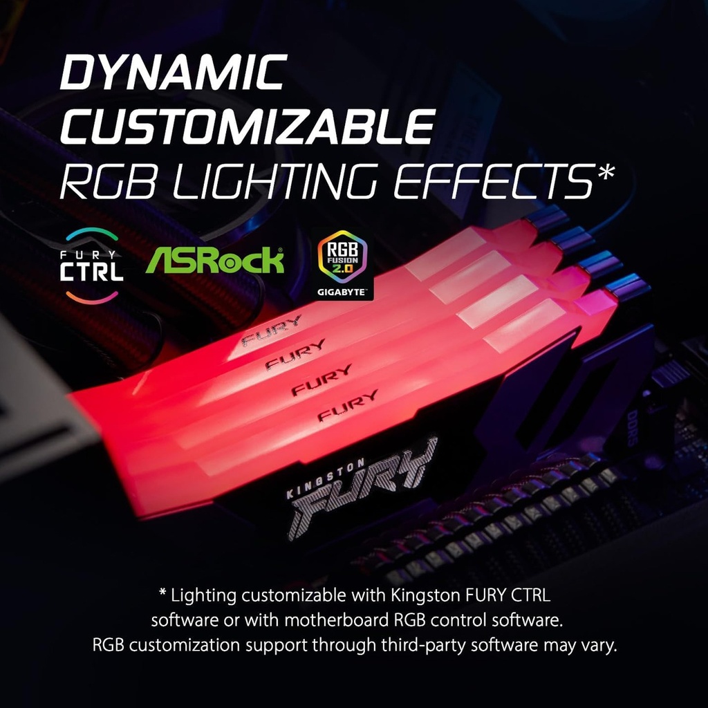 Kingston FURY Renegade RGB 32GB (2x16GB) DDR5 6800MT/s CL36 Desktop Memory Kit