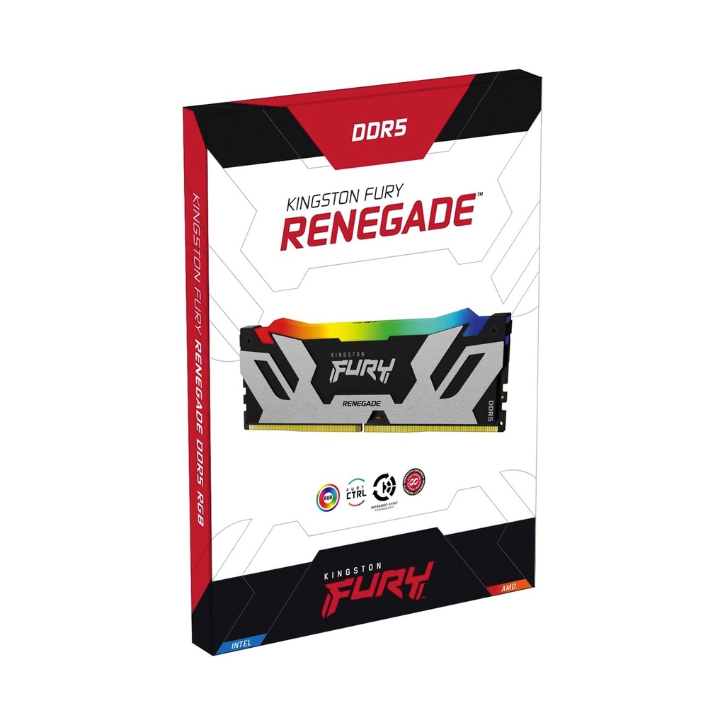 Kingston FURY Renegade RGB 64GB (2x32GB) DDR5 6400MT/s CL32 Memory Kit of 2 | KF564C32RSAK2-64