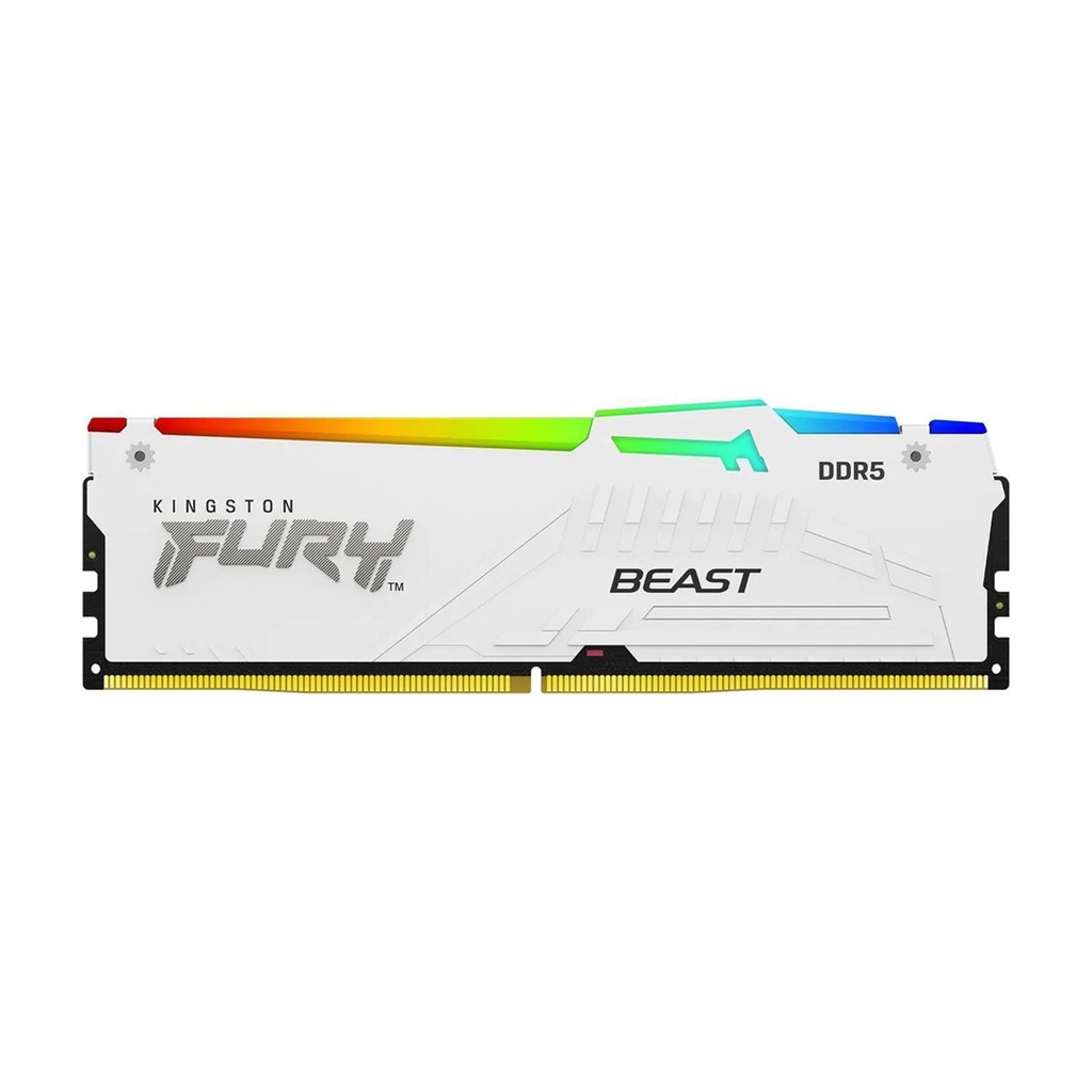 Kingston FURY Beast White RGB 64GB (2x32GB) 6000MT/s DDR5 CL30 DIMM Desktop Gaming Memory Kit of 2 AMD EXPO/Intel XMP, White | KF560C30BWEAK2-64