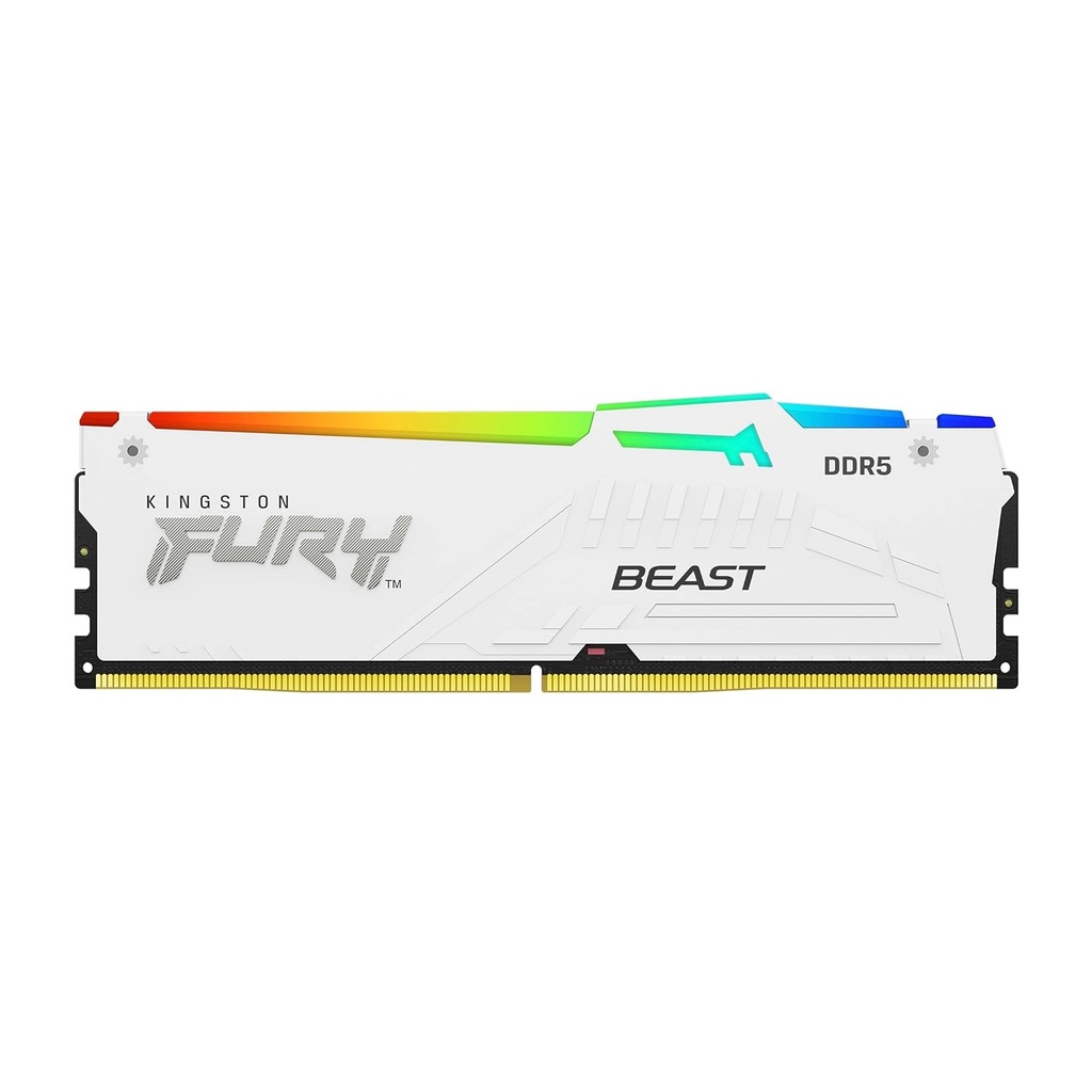 Kingston Fury Beast White RGB 32GB (2x16GB) 6000MT/s DDR5 CL30 DIMM Desktop Gaming Memory Kit of 2 AMD Expo/Intel XMP, White | KF560C30BWEAK2-32