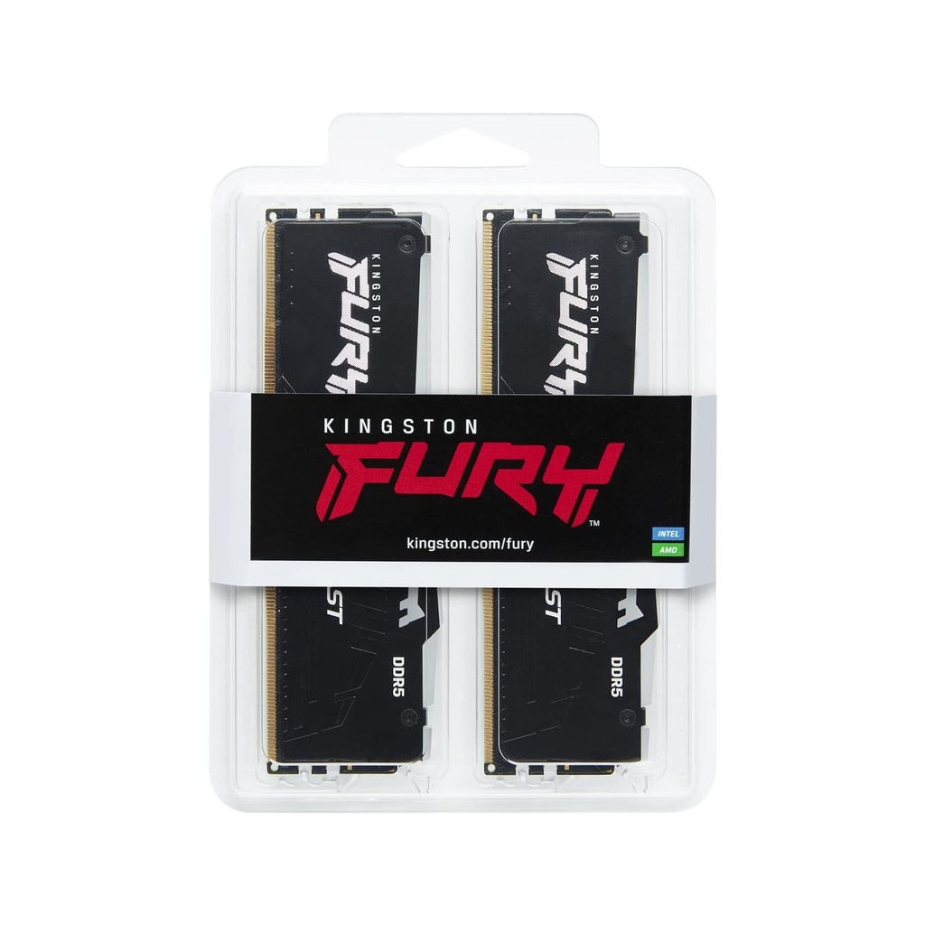 Kingston Fury Beast RGB 64GB (2x32GB) DDR5 6000MHz CL30 Memory Kit - Black | KF560C30BBAK2-64