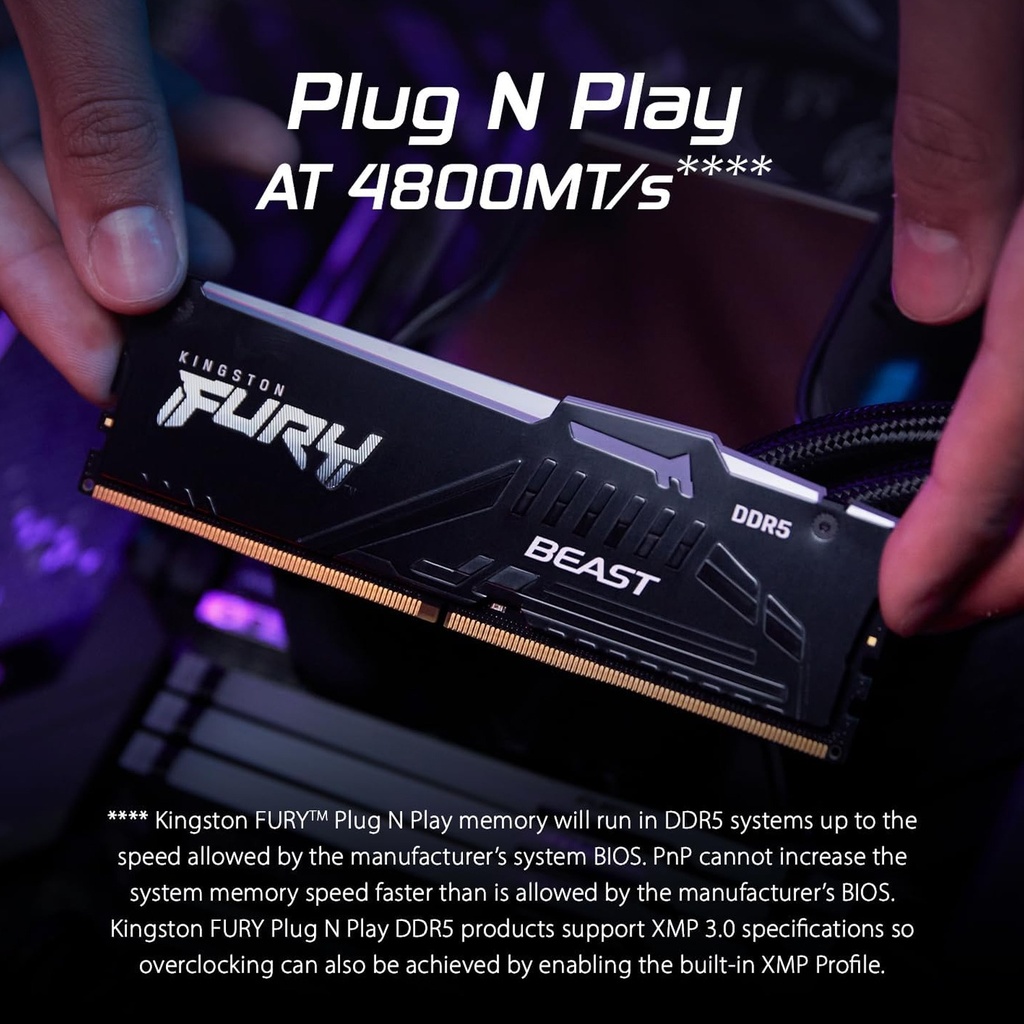 Kingston Fury Beast RGB 64GB (2x32GB) DDR5 6000MHz CL30 Memory Kit - Black
