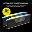 CORSAIR VENGEANCE® RGB 96GB (2x48GB) DDR5 DRAM 6800MT/s CL34,XMP Ready - Memory Kit — Black