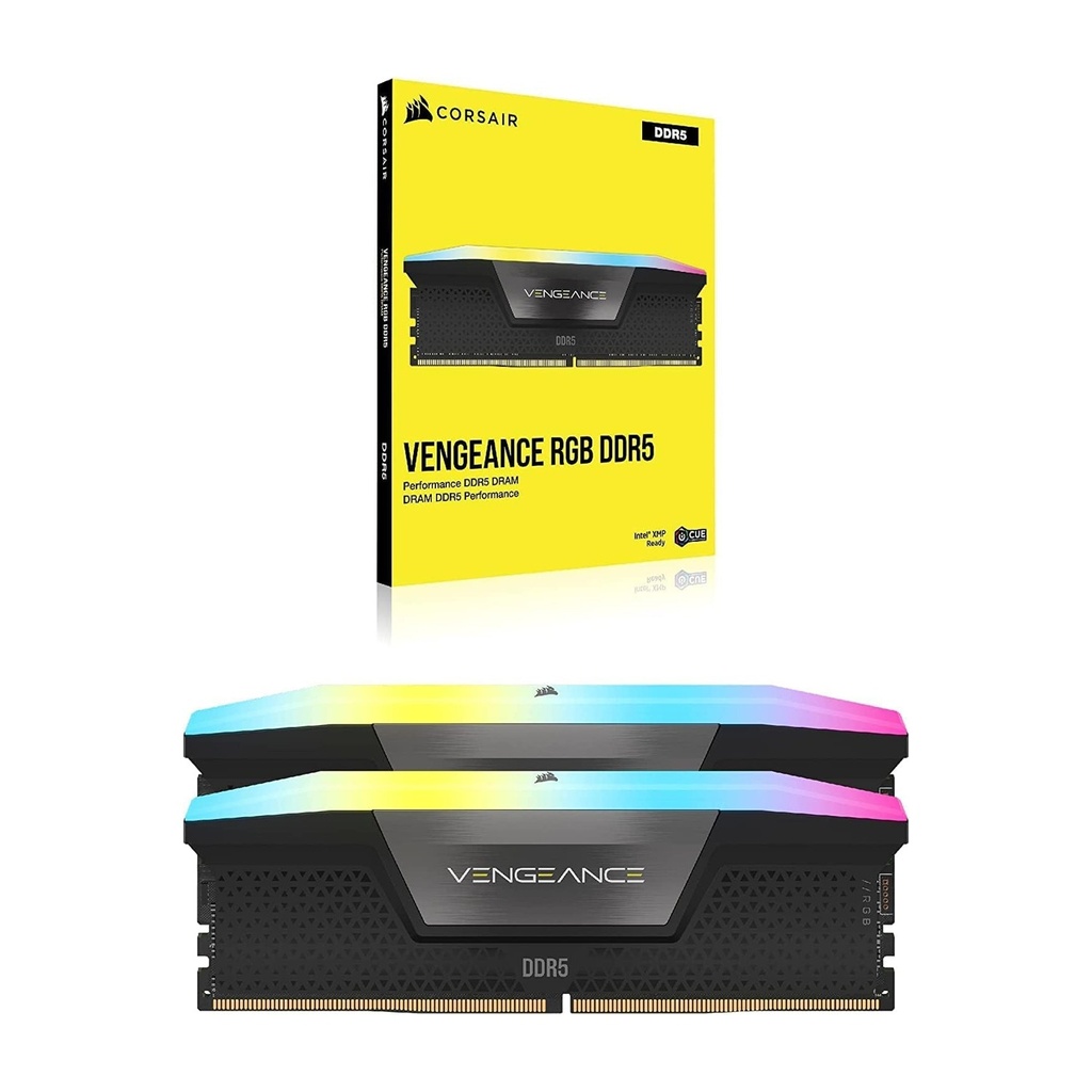 CORSAIR VENGEANCE® RGB 96GB (2x48GB) DDR5 DRAM 6800MT/s CL34,XMP Ready - Memory Kit — Black
