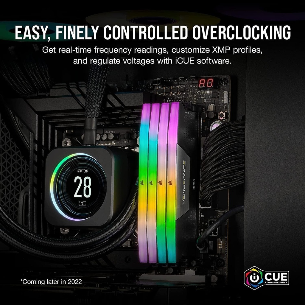 CORSAIR VENGEANCE® RGB 96GB (2x48GB) DDR5 DRAM 6800MT/s CL34,XMP Ready - Memory Kit — Black