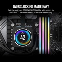 CORSAIR DOMINATOR® TITANIUM RGB 64GB (2x32GB) DDR5 DRAM 6000MT/s CL30 AMD EXPO & Intel XMP Memory Kit — Grey