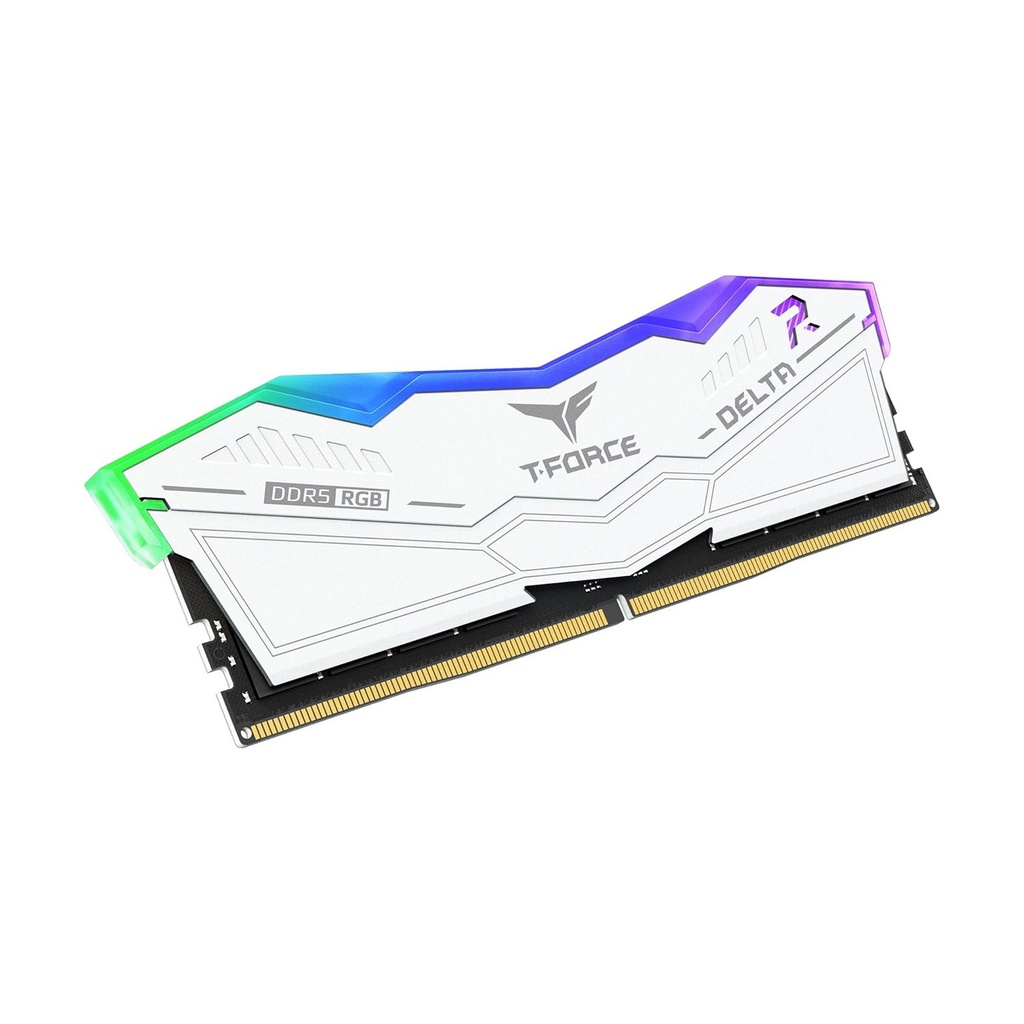 TeamGroup T-Force DELTA RGB 32GB (2x16GB) DDR5 6000MHz CL30 Memory Kit - White