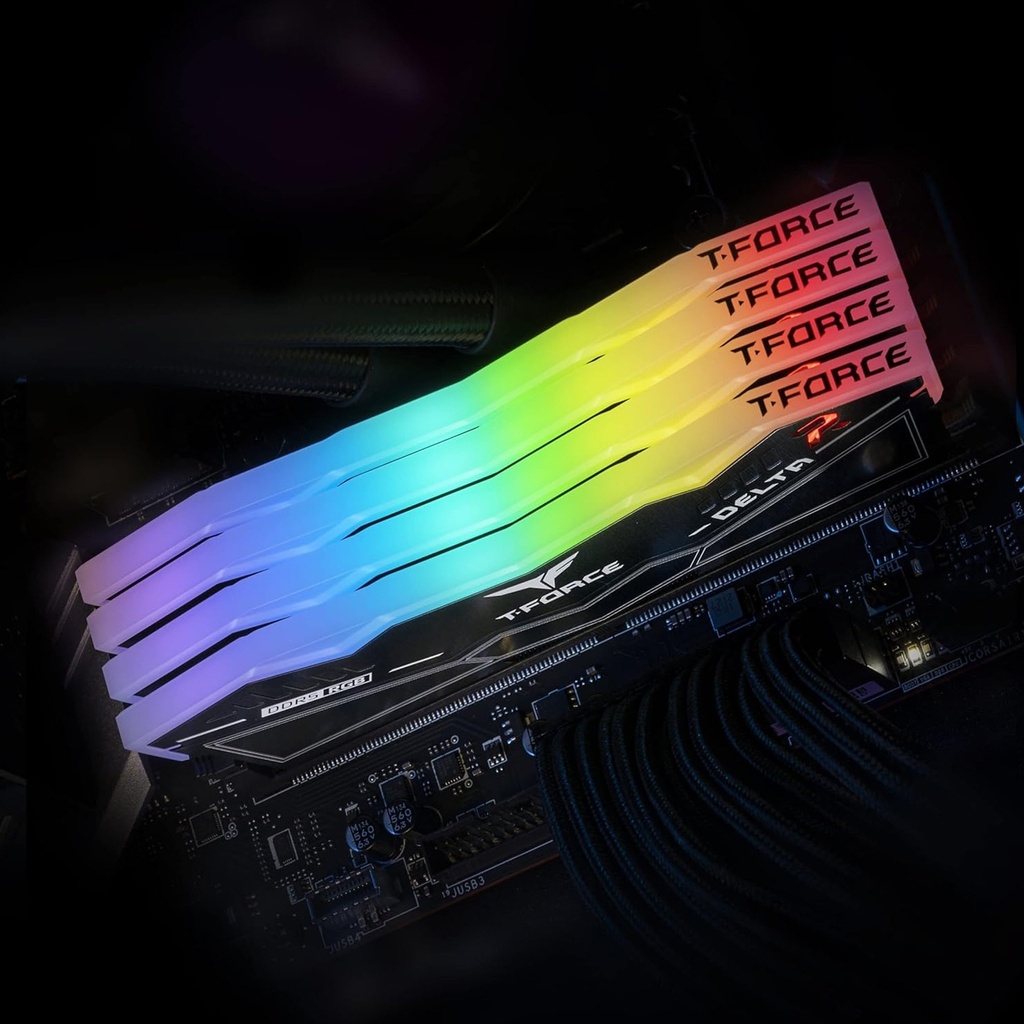 TeamGroup T-Force DELTA RGB 32GB (2x16GB) DDR5 6000MHz CL30 Memory Kit - Black