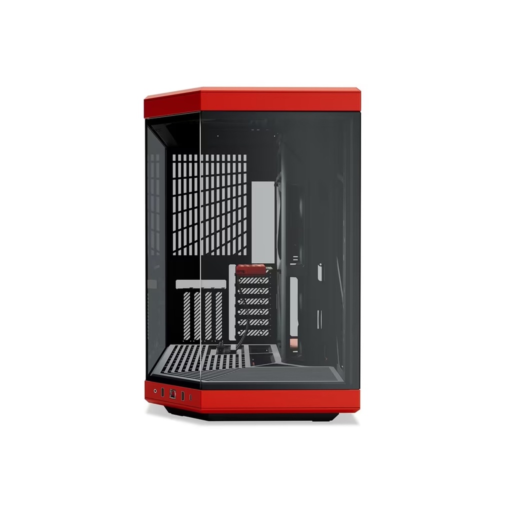 HYTE Y70 Mid Tower Two Panel Front & Left Side Tempered Glass Case without Fan - Black/Red