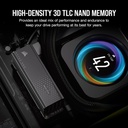 Corsair MP700 Pro 1TB PCIe Gen 5 x4 NVMe M.2 SSD Up to 11,700MB/s Read, Up to 9,600MB/s Write With Air Cooler