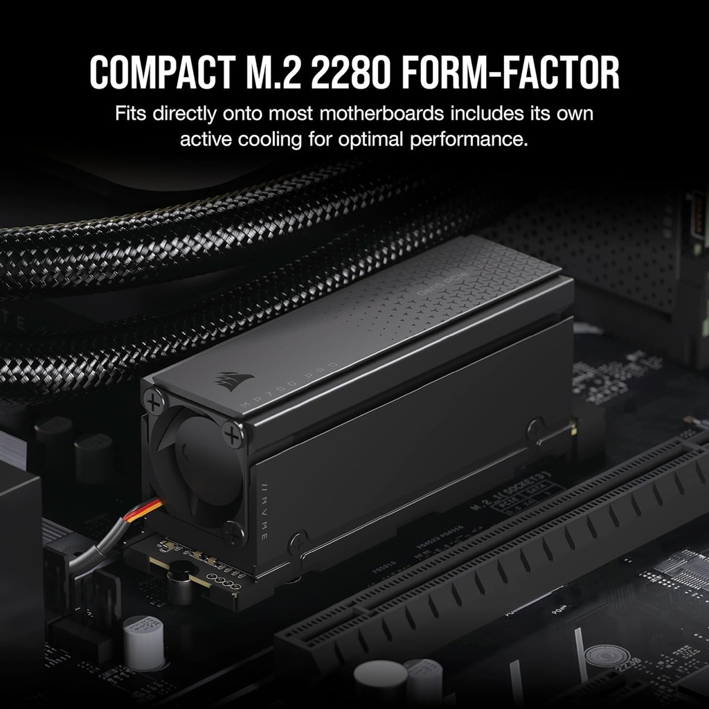 Corsair MP700 Pro 1TB PCIe Gen 5 x4 NVMe M.2 SSD Up to 11,700MB/s Read, Up to 9,600MB/s Write With Air Cooler