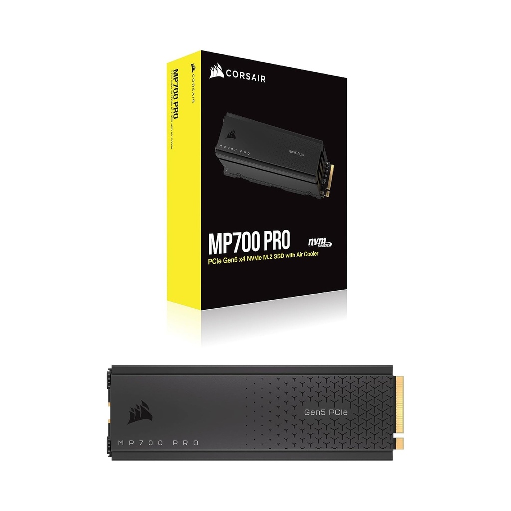 Corsair MP700 Pro 1TB PCIe Gen 5 x4 NVMe M.2 SSD Up to 11,700MB/s Read, Up to 9,600MB/s Write With Air Cooler